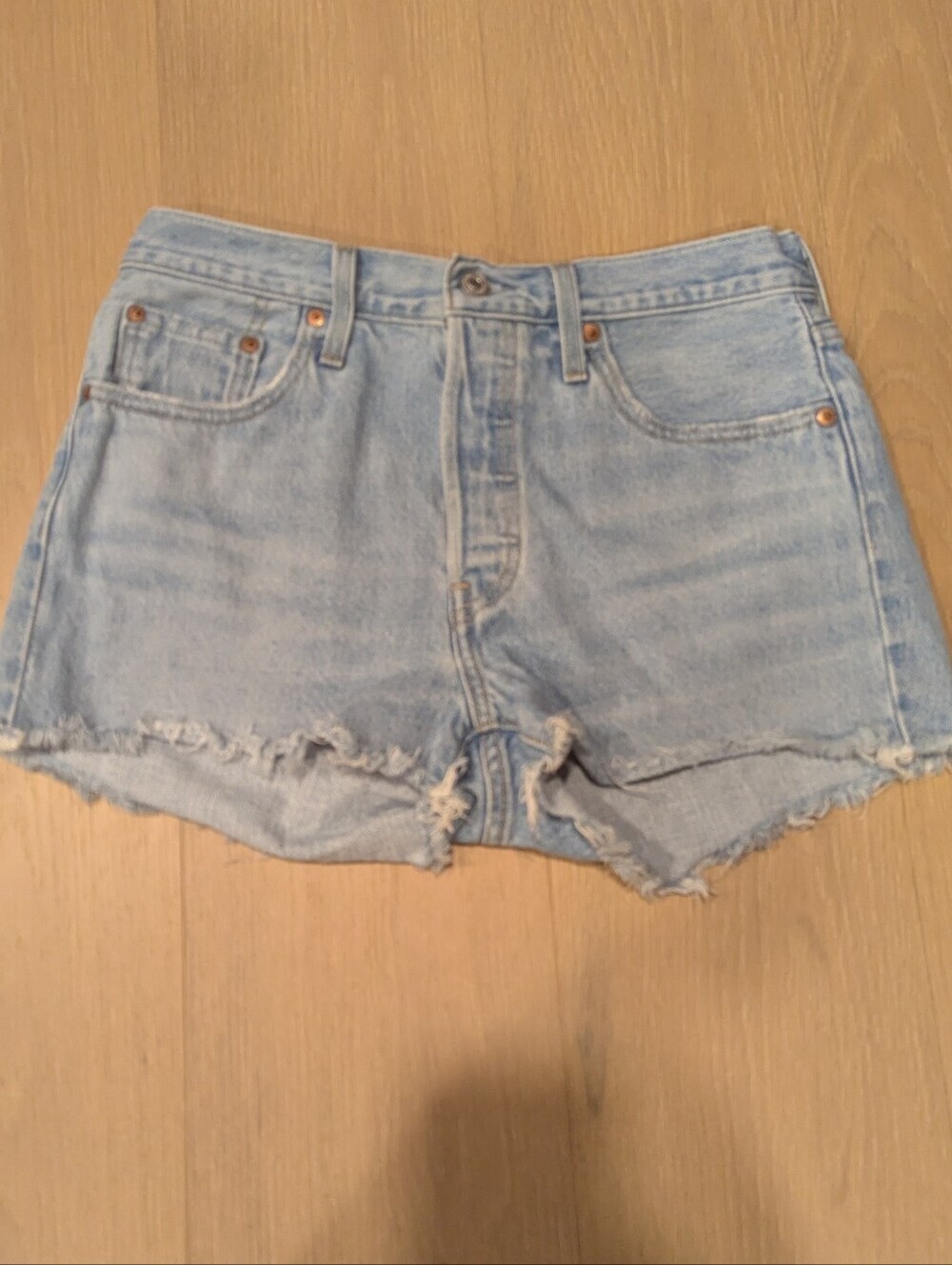Levi's Light Blue Denim 501 Shorts